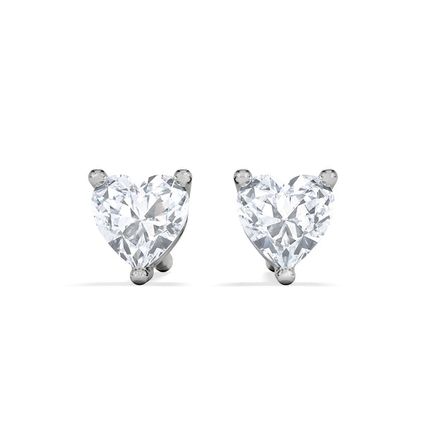 Naomi Heart Cut Lab Diamond Stud Earrings 0.30ct H/SI in 925 Silver